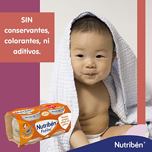 Nutribén Potitos Introducción A La Manzana, Naranja Y Plátano Con Galleta Desde Los 4 Meses, 2 Bipacks (4 X 120 Gr.)