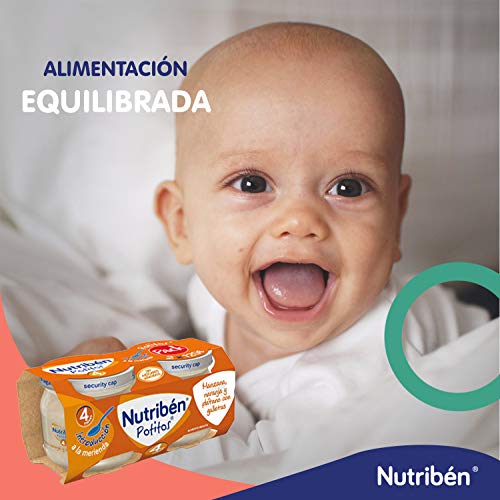 Nutribén Potitos Introducción A La Manzana, Naranja Y Plátano Con Galleta Desde Los 4 Meses, 2 Bipacks (4 X 120 Gr.)