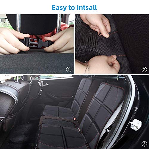 NWOUIIAY Protectores de Asiento para Coche Impermeable Antideslizante con Organizador Bolsillos para los Asientos de Coche de Bebé Fácil de Limpiar y Arreglar Negro