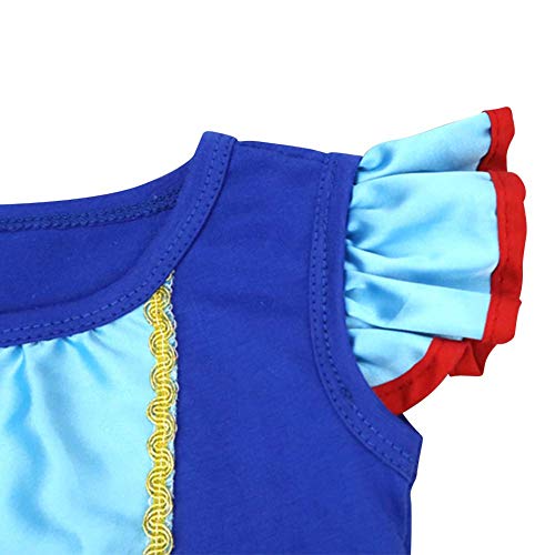 OBEEII Disfraz Halloween Blancanieve para Recien Nacido Bebe Niña Vestido Tutu Princesa Trajes de Mamelucos Conjunto 3Piezas Ropa Diadema Zapatos 0-3 Meses