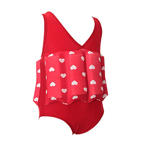 OBEEII Niños Traje de Baño Flotante Bañadores Flotador Ajustable Desmontable-Bebé Flotador Bañado Ropa de Natación Flotante Traje de Baño de Una Pieza Chaleco para Niñas 18-24 Meses