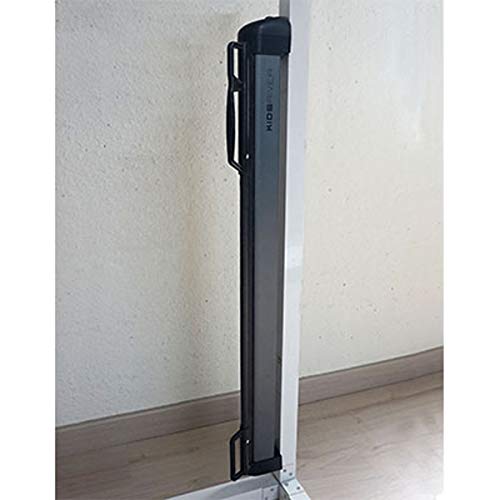 Olmitos 7815 Flexy Puerta de Seguridad Retráctil para Bebés +6 Meses, 13 x 9 x 91 cm, Gris (Black / Anthracite)