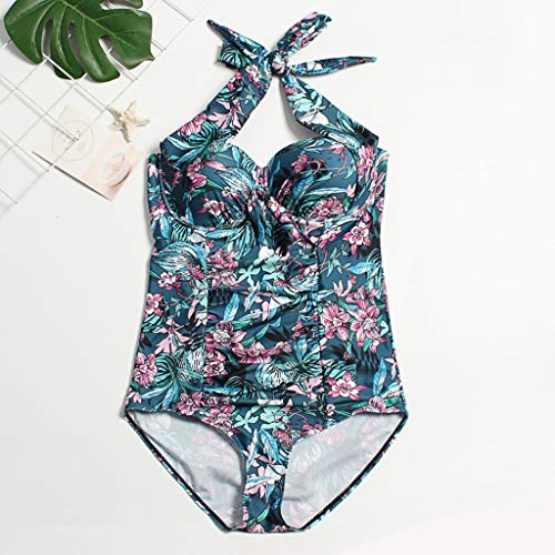 OPAKY Traje de Baño Monokini de Baño de 1 Pieza Estampado para Mujer Conjunto de Bikini Falda Talla Grande Mujer de Traje de baño Push-up Bra de Impresión Baño Bañador Traje