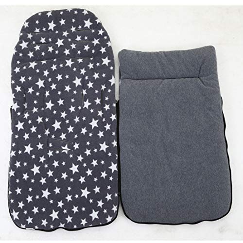 Oraunent Saco de Invierno Dormir de Forro Polar Interior Térmico para Carrito Cochecitos Silla de Bebés Niños Ultra Cómodo Engrosado Universal Gris