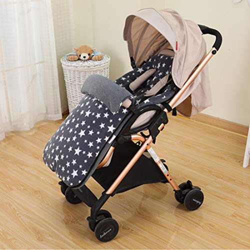 Oraunent Saco de Invierno Dormir de Forro Polar Interior Térmico para Carrito Cochecitos Silla de Bebés Niños Ultra Cómodo Engrosado Universal Gris