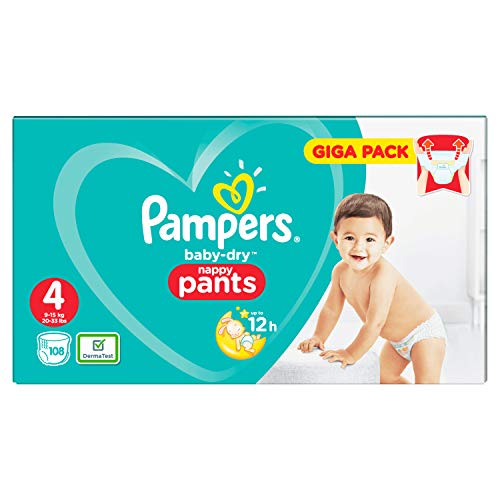 Pampers Baby-Dry 81681812 pañal desechable Niño/niña 4 108 pieza(s) - Pañales desechables (Niño/niña, Pant diaper, 9 kg, 15 kg, Multicolor, 12 h)