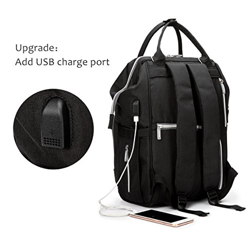 Pañal Bolso Mochila, Gran Capacidad Mochila de Pañales Bolso de Viaje, Impermeable Bolsa de Pañales con Aislado Bolsillos para Cuidado de Bebé y Mamá-Gris