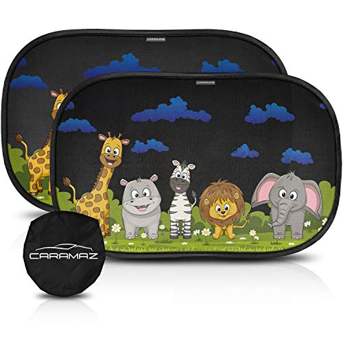 Parasol coche infantil con protección UV - 2 parasoles coche autoadhesivos para proteger del sol a bebés y mascotas, tamaño M/L de 51x31 cm