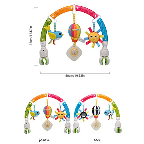 Paseo actividad arco con sonajero juguetes, bebé colgando juguetes de peluche, bebé cochecito cuna actividad arco felpa juguete, bebé sonajero juguete