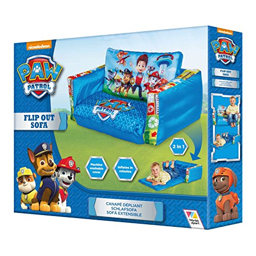 Paw Patrol 286PAW Mini sofá y Tumbona desplegable 2 en 1, Acrílico, Azul, 26.00x68.00x105.00 cm