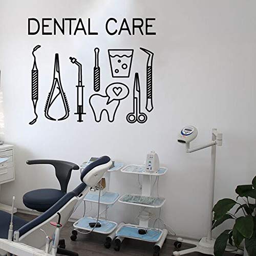 Pegatinas de pared dentales Logo de cuidado dental Pegatinas de pared Centro de dientes Pegatinas de pared decorativas 35x30cm