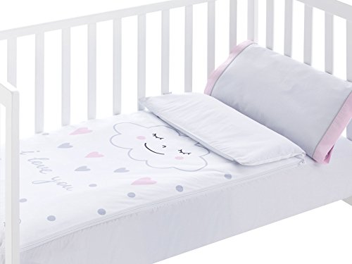 Pekebaby Saco Nórdico desenfundable cuna (60x120 cm) NUVOLA ROSA