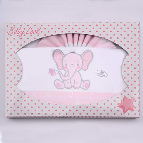 PEKITAS Bebe Juego De Sábanas Franela Conjunto 3 Pcs Cuna 60X120 100% Algodón Rosa HECHO EN PORTUGAL