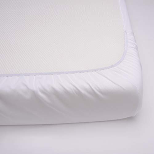 PEKITAS LOTE 2 Sábanas Bajera Ajustable Protectora Minicuna 50x80 cm 100% Algodón Blanco