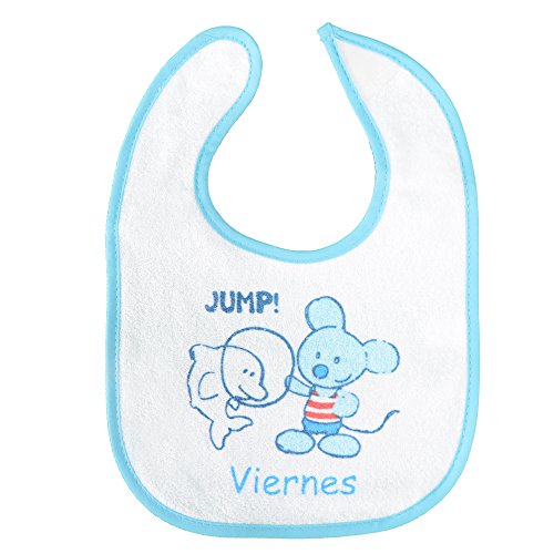 PEKITAS Pack 7 Baberos Para Bebe Impermeable Cierre Suave Algodón Tamaño 28 cm x 21 cm