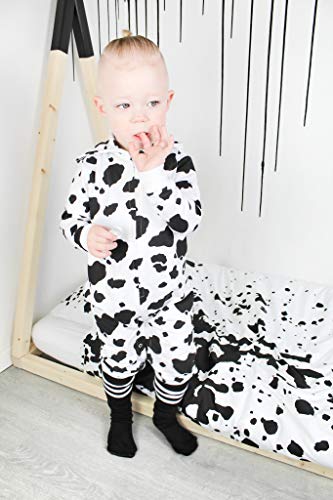 Pelele para bebé de Baby Moo's, diseño de vaca; disfraz de bebé, regalo ideal para niñas o niños Black, Beige Talla:1-2 años