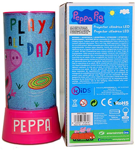 PEPPA PIG Lampara led proyector cilindrico Hogar Unisex Infantil, Multicolor (Multicolor)