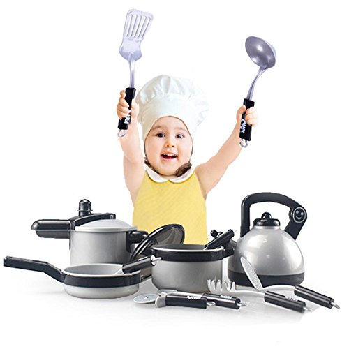 Per Juguetes de Cocinar Utensilios de Cocina Juegos de rol Juguetes de Cocina Pretenden Ollas Sartenes Kits para Niños