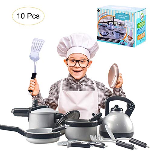 Per Juguetes de Cocinar Utensilios de Cocina Juegos de rol Juguetes de Cocina Pretenden Ollas Sartenes Kits para Niños