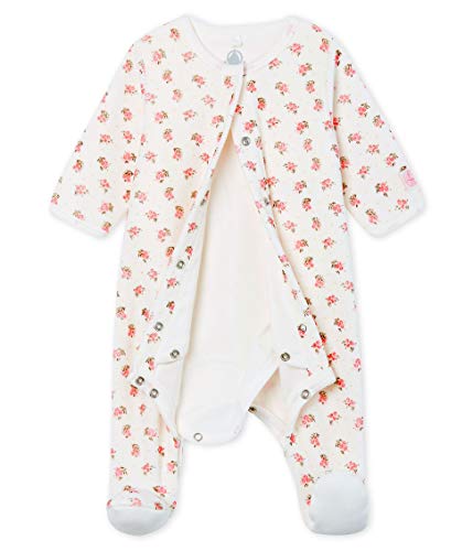 Petit Bateau Bodyjama_5011801 Pijama, Multicolor (Marshmallow/Multico 01), 62 (Talla del Fabricante: 3M/60centimeters) para Bebés