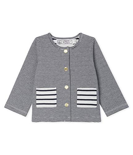 Petit Bateau Cardigan_4996101 Chaqueta Punto, Multicolor (Smoking/Marshmallow 01), 95 (Talla del Fabricante: 12M/74centimeters) para Bebés