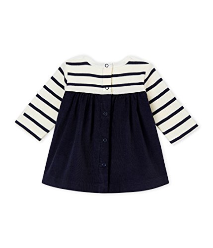 Petit Bateau Robe ML_4409401 Vestido, Multicolor (Coquille/Abysse 01), 68 cm (Talla del Fabricante: 6M/67 cm) para Bebés