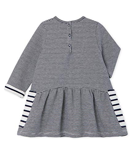 Petit Bateau Robe Ml_4995901 Vestido, Multicolor (Smoking/Marshmallow 01), 68 (Talla del Fabricante: 6M/67centimeters) para Bebés