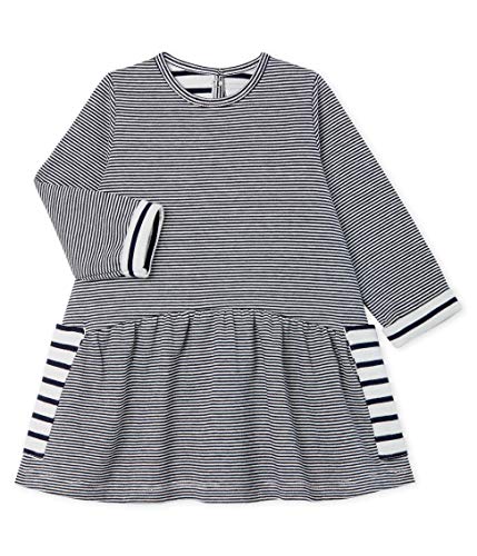 Petit Bateau Robe Ml_4995901 Vestido, Multicolor (Smoking/Marshmallow 01), 68 (Talla del Fabricante: 6M/67centimeters) para Bebés