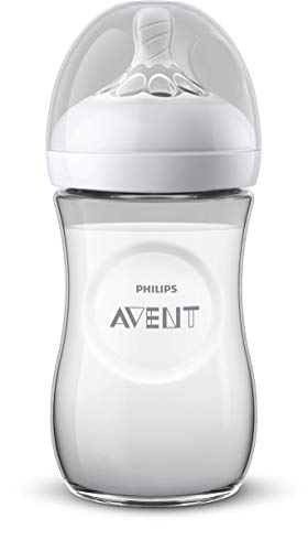 Philips Avent Biberón Natural SCF070/20 - Biberón de 260 ml con tetina con flujo para recién nacidos, diseñada para imitar el tacto del pecho, 0% BPA, 1m+, Safari Tigres