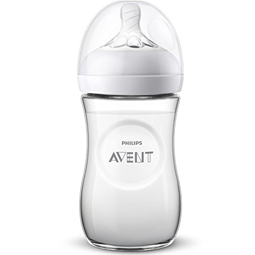 Philips Avent Biberón Natural SCF070/22 - Biberón de 260 ml con tetina con flujo para recién nacidos, diseñada para imitar el tacto del pecho, 0% BPA, 1m+, Safari Hipo