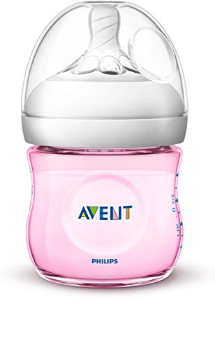 Philips Avent SCD301/03 - Set de recién nacido gama natural, 4 biberones, chupete y escobilla, rosa