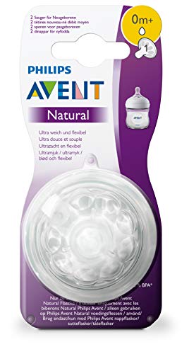 Philips Avent SCF041/27-2 - Tetinas natural flujo recién nacido, 0m+, con 1 agujero