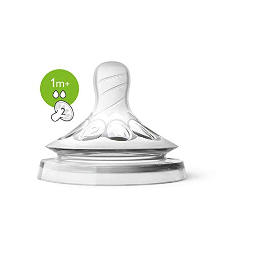 Philips Avent SCF042/27-2 - Tetinas natural flujo lento, 1m+, con 1 agujero