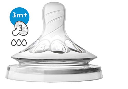 Philips Avent SCF043/27-2 - Tetinas natural flujo medio, 3m+, con 2 agujeros