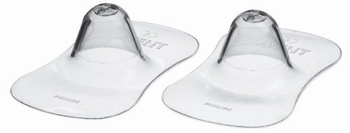 Philips Avent SCF156/01 - Set de 2 pezoneras de silicona con enganche fácil del bebé de 0-6 meses, diámetro de 21 mm