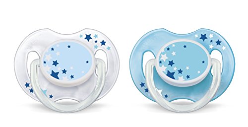 Philips Avent SCF176/18 - Chupete nocturno que brilla en la oscuridad, 2 unidades, de 0 a 6 meses, niño, surtido: modelos y colores aleatorios