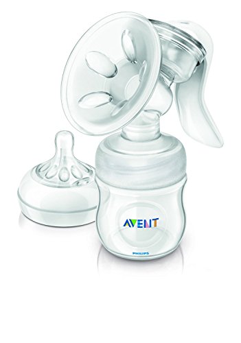 Philips Avent SCF330/20 - Sacaleches, extractor de leche manual, con cojín masajeador, incluye biberón