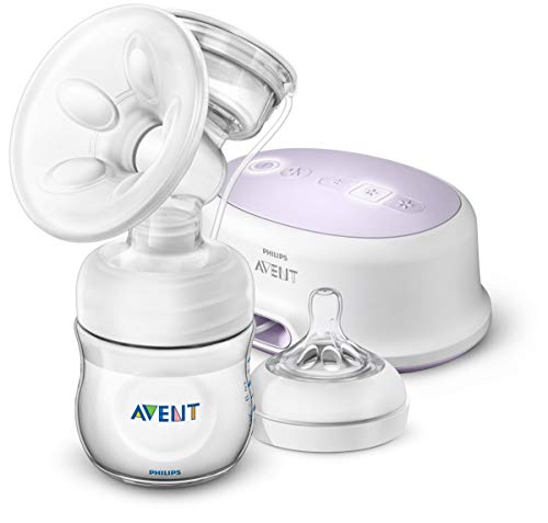 Philips Avent SCF332/31 - Sacaleches, extractor de leche eléctrico silencioso, con cojín masajeado, incluye biberón