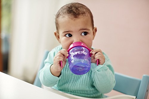 Philips Avent SCF551/03 - Vaso con boquilla de silicona para niña, válvula antigoteo, sin BPA, para bebe de 6 meses, 200 ml, color rosa