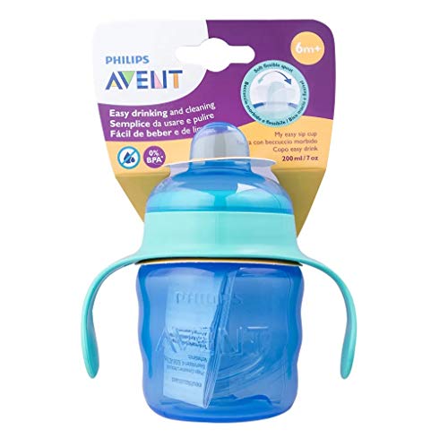 Philips Avent SCF551/05 - Vaso con boquilla de silicona para niño, válvula antigoteo, sin BPA, para 6 meses, 200 ml, color verde