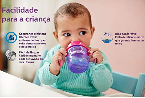 Philips Avent SCF551/05 - Vaso con boquilla de silicona para niño, válvula antigoteo, sin BPA, para 6 meses, 200 ml, color verde