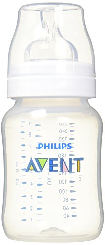 Philips Avent SCF563/17 - Biberón Classic+ de 260 ml, tetina de flujo para recién nacidos, anticólico, color Azul transparente