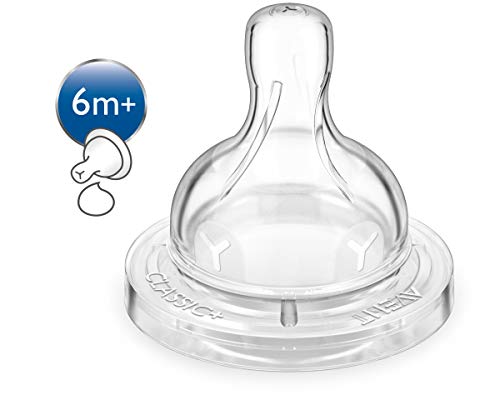 Philips Avent SCF636/27 - Tetina de silicona anti-cólicos para cereales, compatibles con el biberón Classic, 6m+