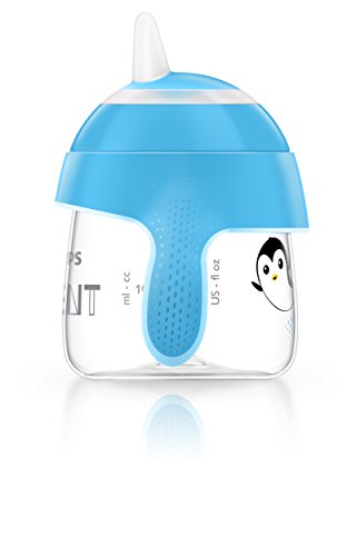 Philips Avent SCF751/05 - Vaso con boquilla blanda, diseño pingüino, para 6 meses, 200 ml, color azul