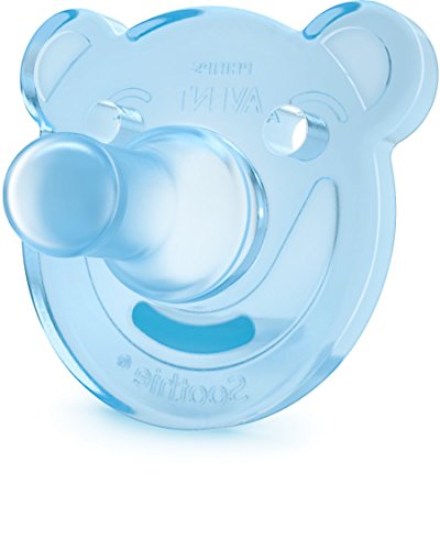 Philips Avent Soothie - Pack de 2 Chupetes calmantes de silicona médica, sin BPA, de 0 a 3 meses, niño, color azul y verde