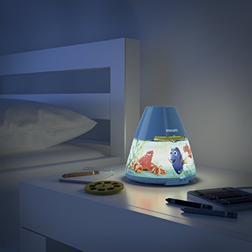 Philips Lighting Proyector y luz nocturna 2 en 1, 0.1 W, Azul claro, Finding Dory