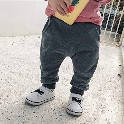 PinkLu Pantalones Harem De NiñOs TiburóN Gran Lengua Pantalones Bebé NiñOs NiñAs Dibujos Animados TiburóN Lengua Harem (12~18 meses/85-90cm, Gris)