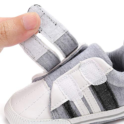 PinkLu Velcro Zapatos de Algodon Bebé recién Nacido Niñas bebés niños Zapatos de Cuna Suela Blanda Antideslizante Zapatillas Lona