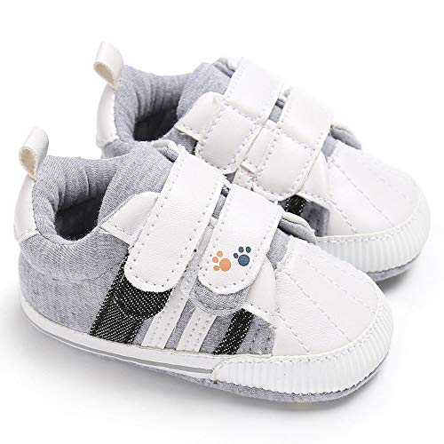 PinkLu Velcro Zapatos de Algodon Bebé recién Nacido Niñas bebés niños Zapatos de Cuna Suela Blanda Antideslizante Zapatillas Lona