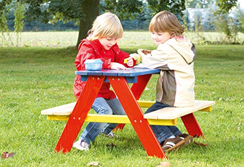 Pinolino Nicki 201616 - Mesa de picnic para 4 niños, multicolor